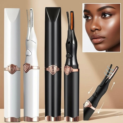 Black Eyelash Curler – No-Pinch Stainless Steel Lash Tool with Refill Pad, Comfortable Grip, Matte Finish