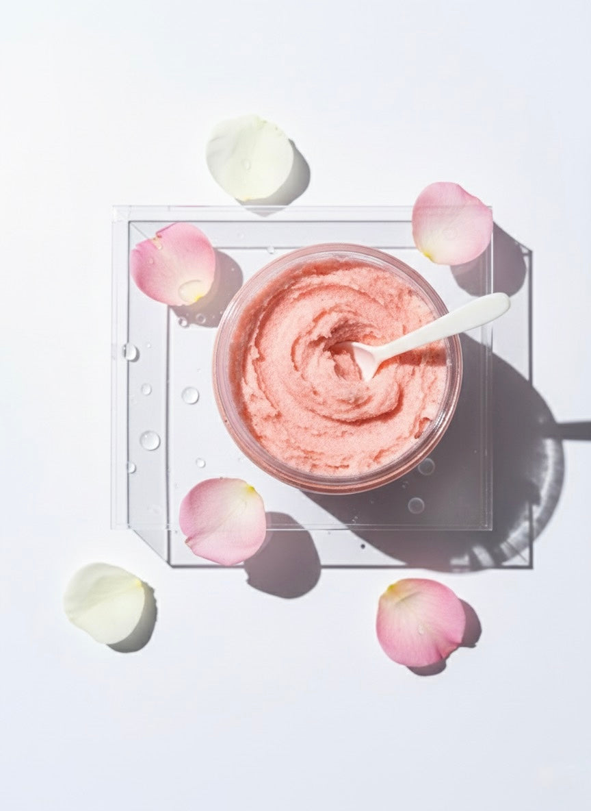 Pure Luxe Haus Coco Rose Body Polish, Exfoliating Sugar Scrub, 8.8 oz, Hydrating and Brightening