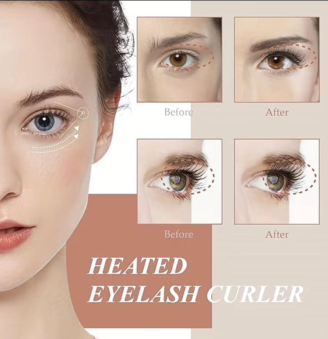 Black Eyelash Curler – No-Pinch Stainless Steel Lash Tool with Refill Pad, Comfortable Grip, Matte Finish