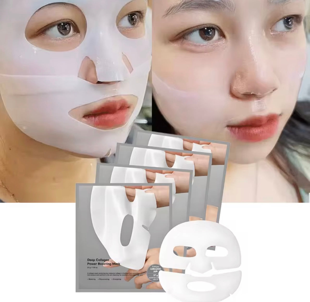 Deep Collagen Hydrogel Face Jelly Mask Set – 4 Pack | Glowing Hydrated Skin