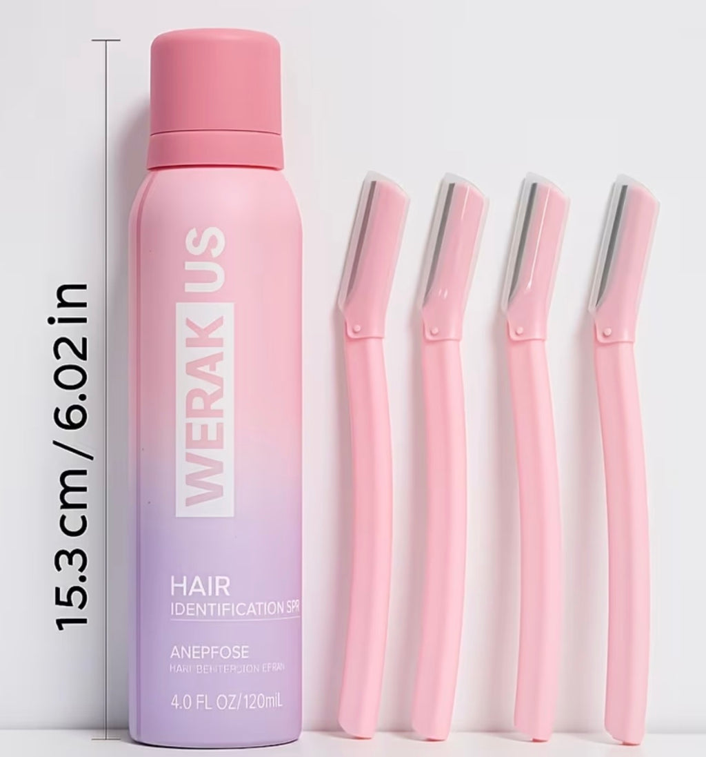 Smooth Skin Savior: Dermaplaning Razor Set with Peach Fuzz Remover Mist Handpacked