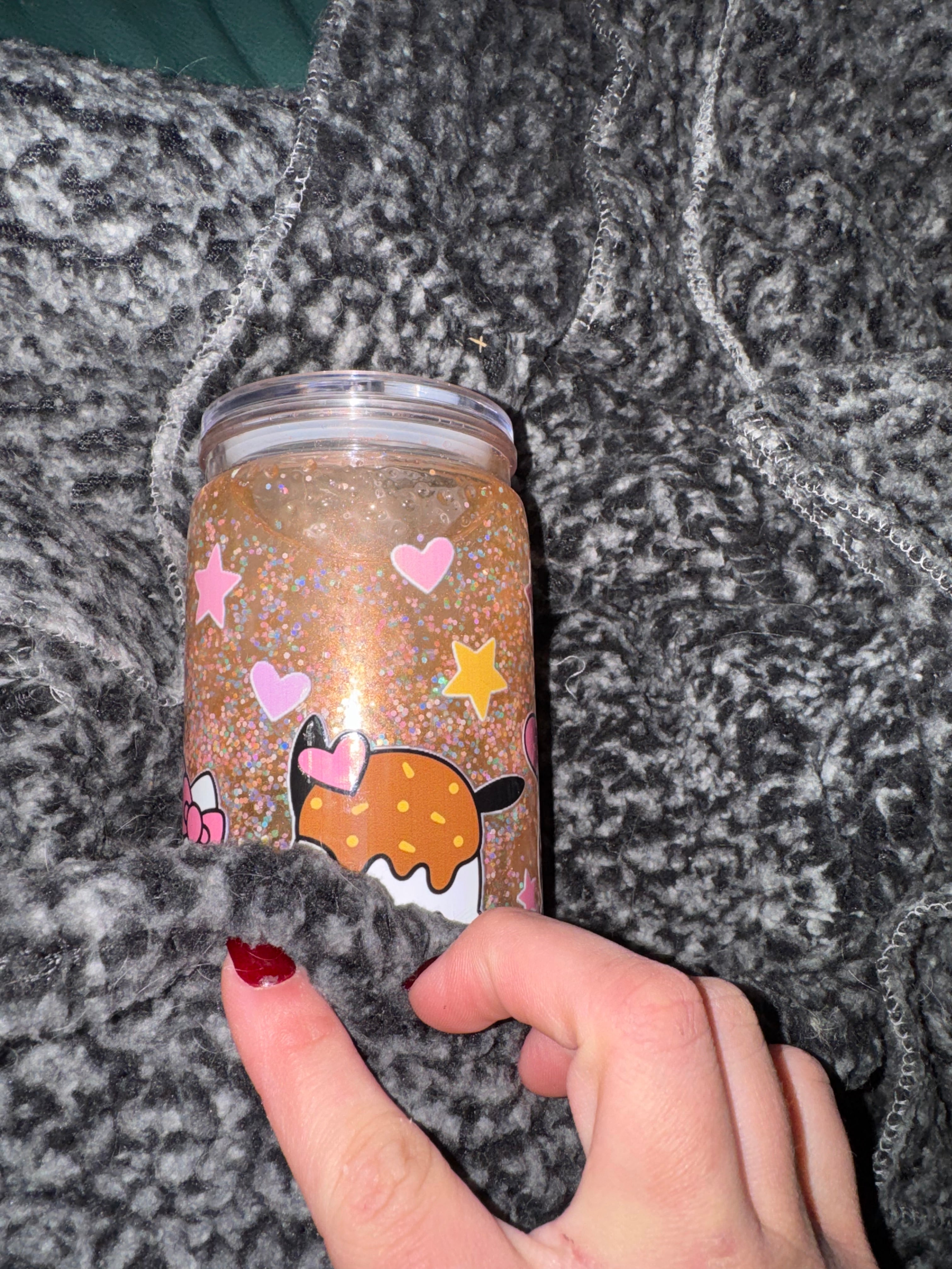 Sweet Kitty Sprinkle Glitter Tumbler 16oz with Shimmer Movement – Cute Kawaii Ice Cream Design, Handmade Sparkle Cup Cute Kitty Sprinkle Glitter Tumbler | Handmade Ice Cream Design Cup | Perfect Gift for Kawaii Lovers