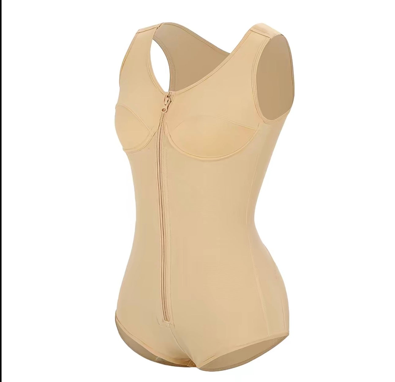 Colombian Seamless Full Body Shaper – High Compression Faja with Front Zipper & Tummy Control