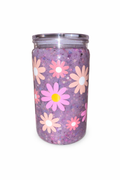 Lavender Daisy Suspended Shimmer Tumbler 16oz– Handmade Floral Glitter Cup with Soft Floating Movement, Aesthetic Spring Drinkware Lavender Floral Tumbler with Floating Glitter Effect | Handmade Daisy Design Cup for Spring & Everyday Use