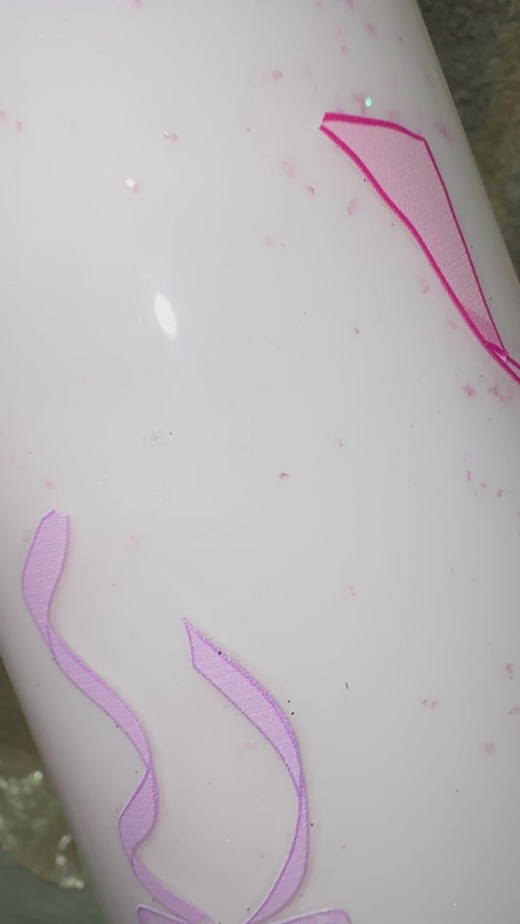 Milky Blush Pink Tumbler 24oz Pre Made And Custom Perfect Gift For Valentines Day with Adorable Bow Design